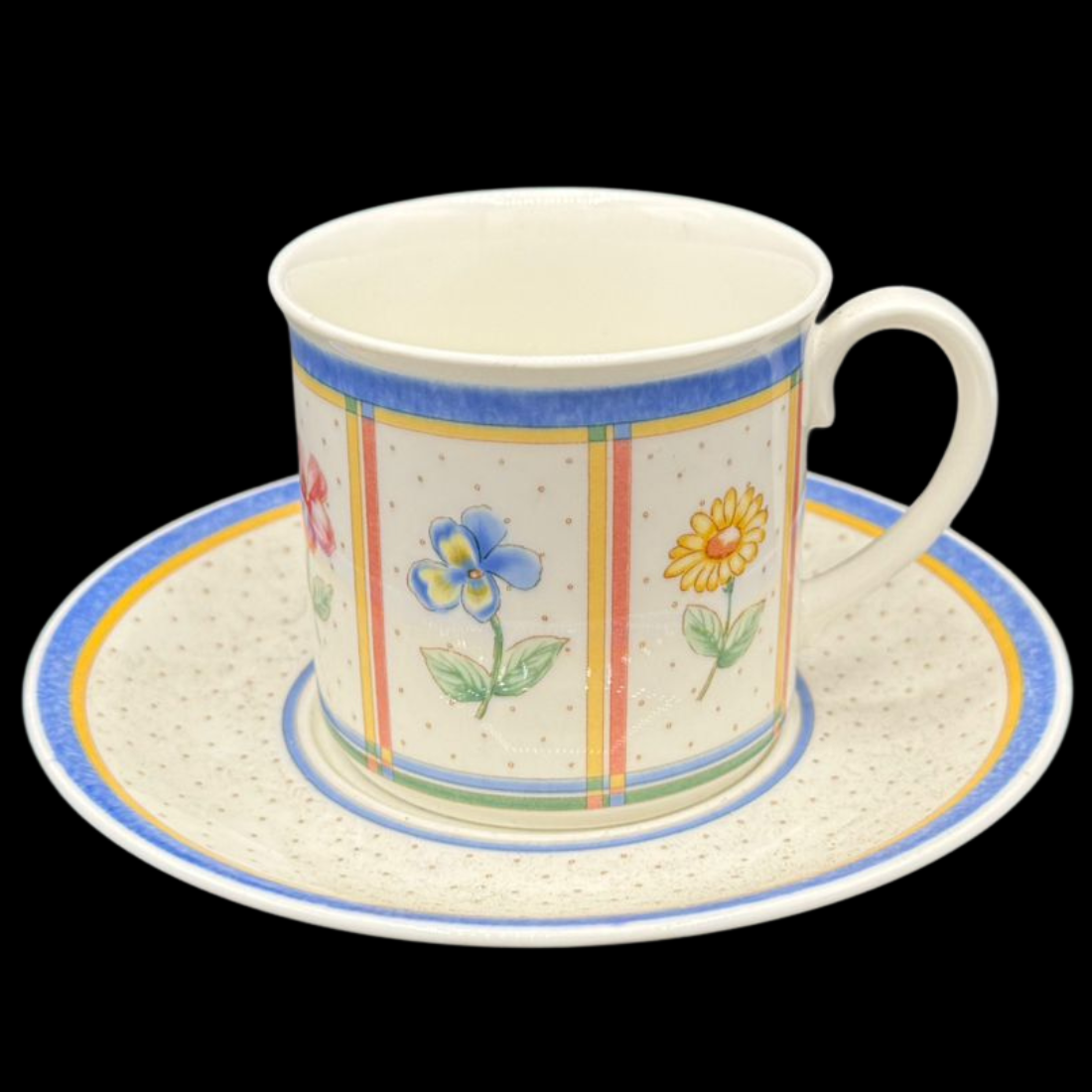 Villeroy & Boch Julie: Kaffeetasse / Tasse mit Unterteller (7120888496265)