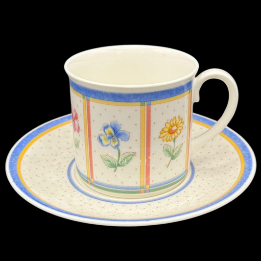 Villeroy & Boch Julie: Kaffeetasse / Tasse mit Unterteller (7120888496265)