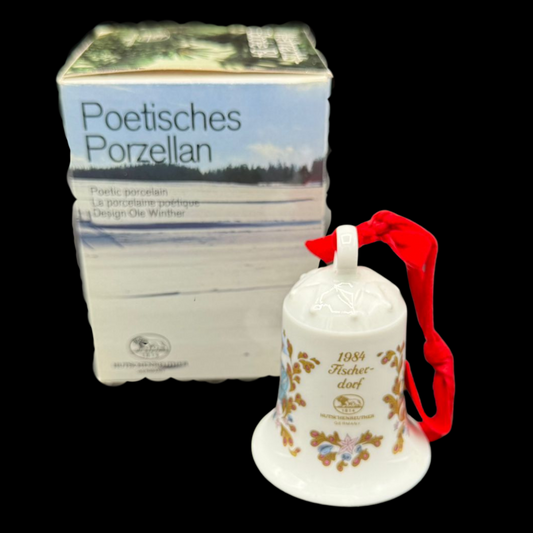 Hutschenreuther Weihnachtsglocke: 1984 Fischerdorf - neu und in OVP (15295407358276)