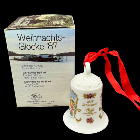 Hutschenreuther Weihnachtsglocke: 1987 Kleinstadt - neu und in OVP (15295413584196) (15297334870340) (15297337786692)