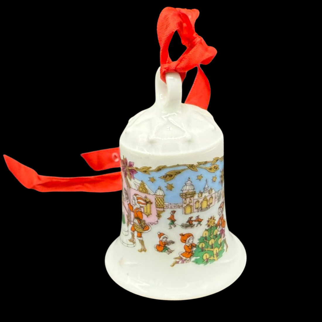 Hutschenreuther Weihnachtsglocke: 1987 Kleinstadt - neu und in OVP (15295413584196) (15297334870340) (15297337786692)