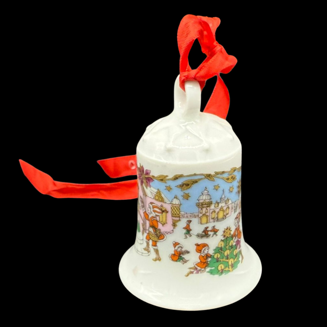 Hutschenreuther Weihnachtsglocke: 1987 Kleinstadt - neu und in OVP (15295413584196) (15297334870340) (15297337786692)