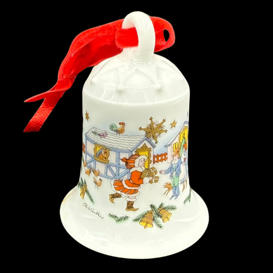 Hutschenreuther Weihnachtsglocke: 1985 Bauernhof - neu und in OVP (15295408570692)