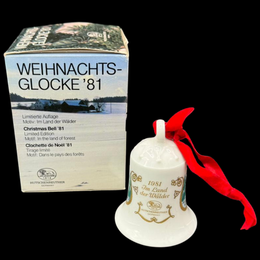 Hutschenreuther Weihnachtsglocke: 1981 Im Land der Wälder - neu und in OVP (15295404310852)