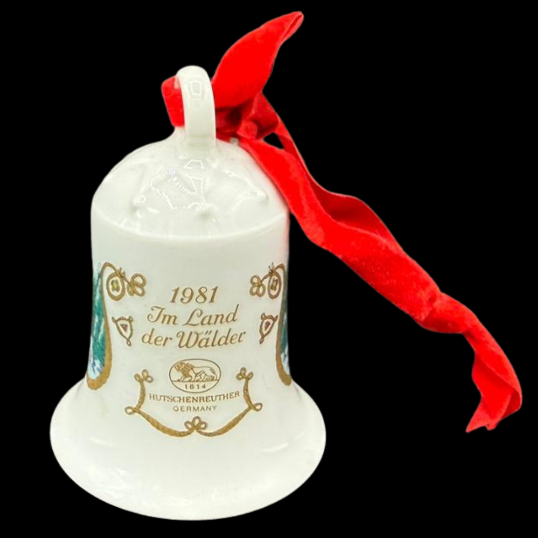 Hutschenreuther Weihnachtsglocke: 1981 Im Land der Wälder - neu und in OVP (15295404310852)