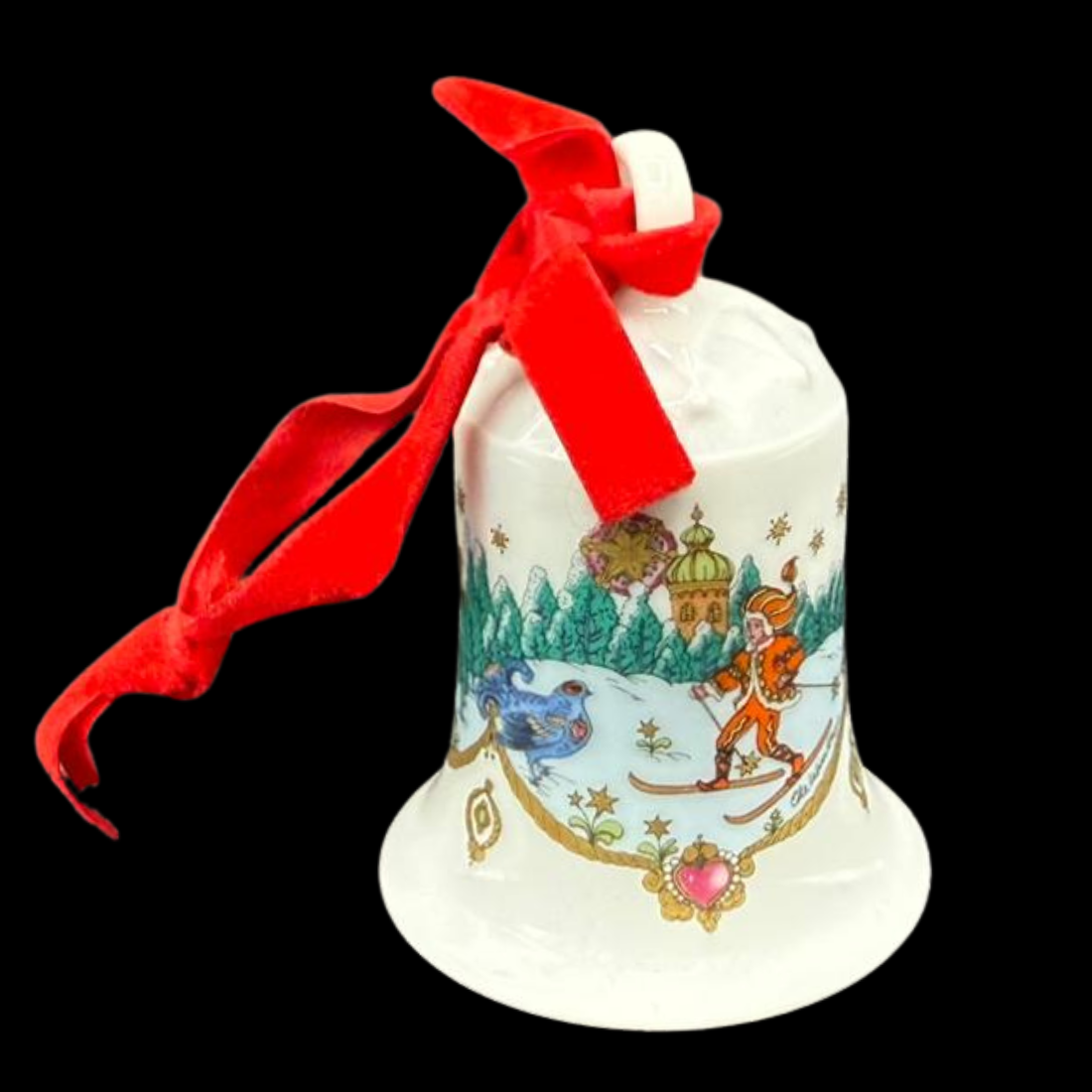 Hutschenreuther Weihnachtsglocke: 1981 Im Land der Wälder - neu und in OVP (15295404310852)