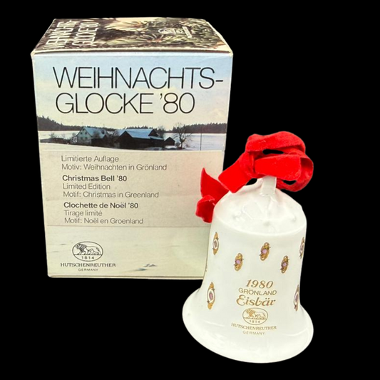 Hutschenreuther Weihnachtsglocke: 1980 Weihnachten in Grönland - neu und in OVP (15295403262276)