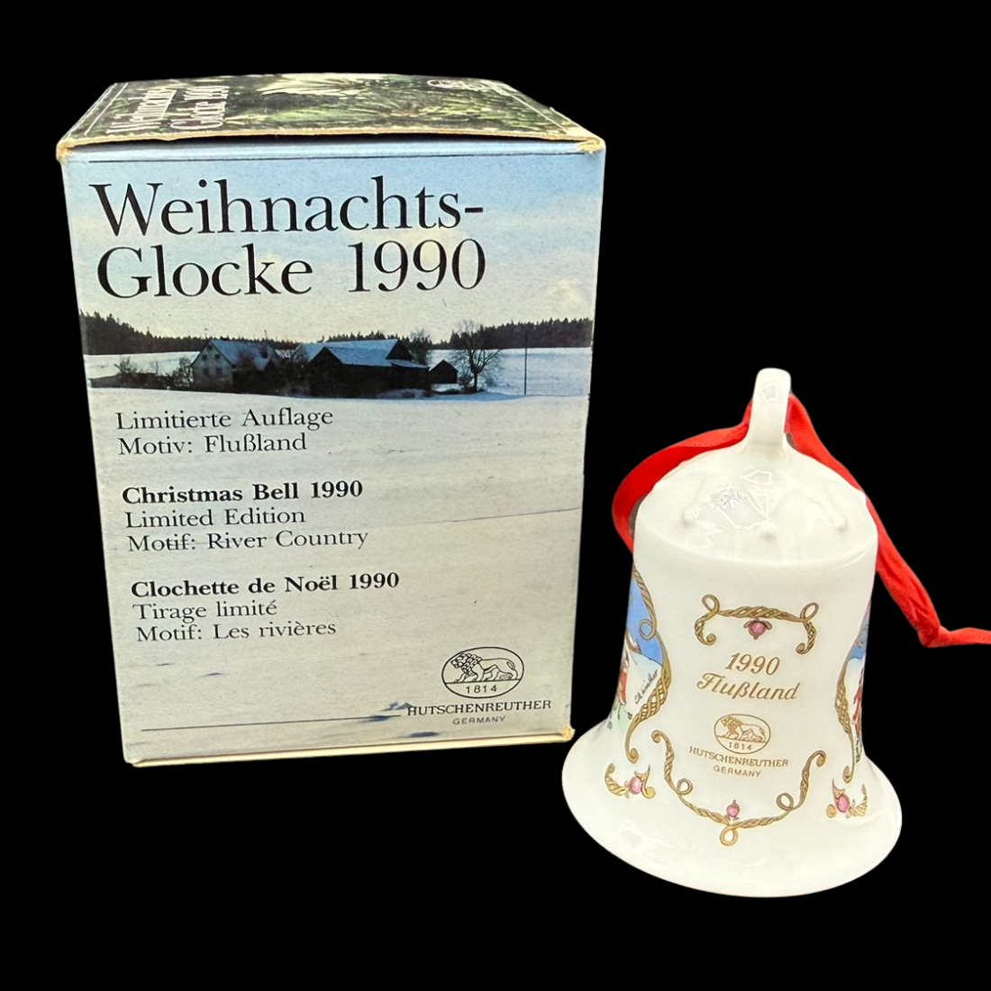 Hutschenreuther Weihnachtsglocke: 1990 - neu und in OVP (15297337786692)