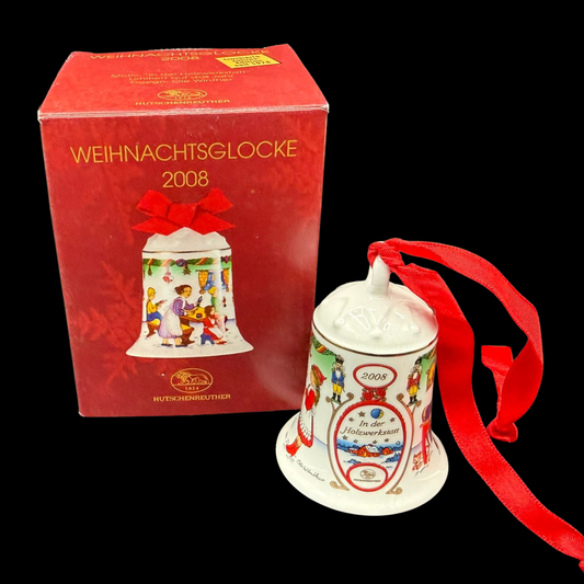 Hutschenreuther Weihnachtsglocke: 2008 In der Holzwerkstatt - neu und in OVP (8545215840580)