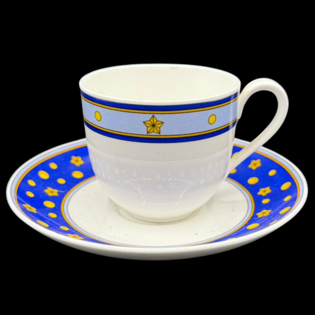 Villeroy & Boch Sun, Moon and Stars: Kaffeetasse / Tasse mit Unterteller, blau (7120882860169)
