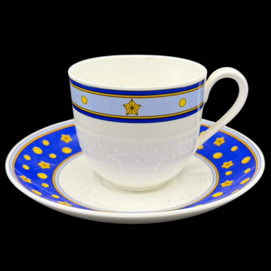 Villeroy & Boch Sun, Moon and Stars: Kaffeetasse / Tasse mit Unterteller, blau (7120882860169)