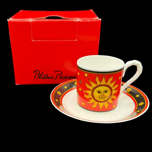 Villeroy & Boch Sun, Moon and Stars: Mokkatasse mit Unterteller, neu und OVP - rot (8529370841412)