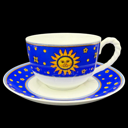 Villeroy & Boch Paloma Picasso Sun, Moon and Stars: Jumbotasse mit Unterteller blau (7120948363401)
