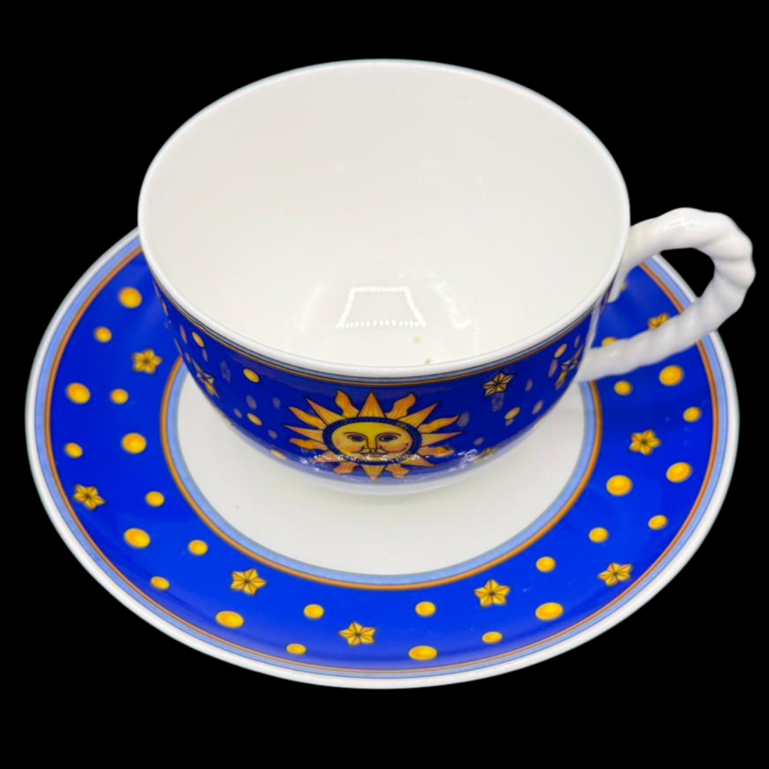 Villeroy & Boch Paloma Picasso Sun, Moon and Stars: Jumbotasse mit Unterteller blau (7120948363401)