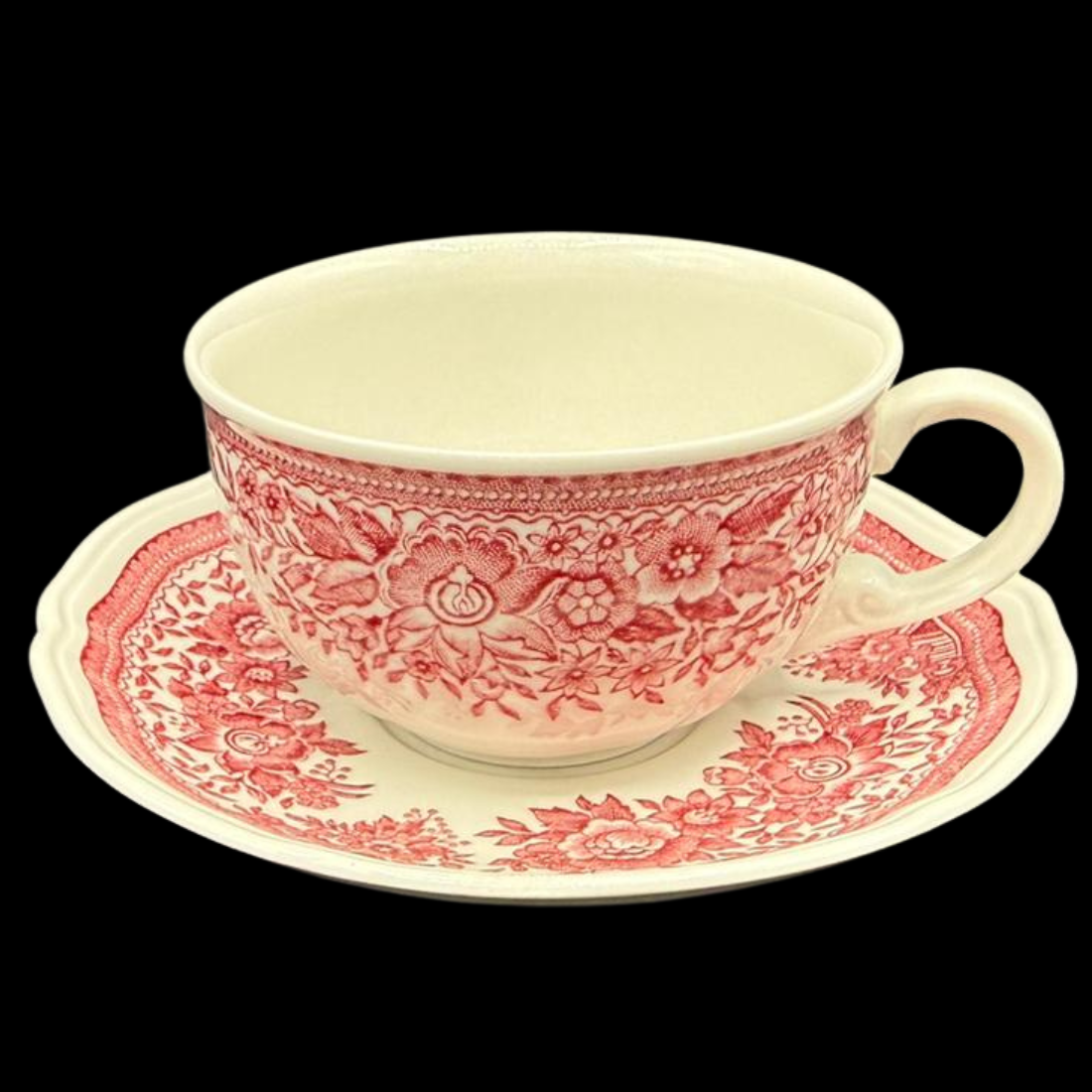 Villeroy & Boch Fasan rot: Teetasse / Tasse mit Unterteller - neuwertig