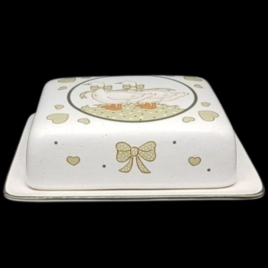 Pfalzkeramik Gänseglück: Butterdose, zweiteilig