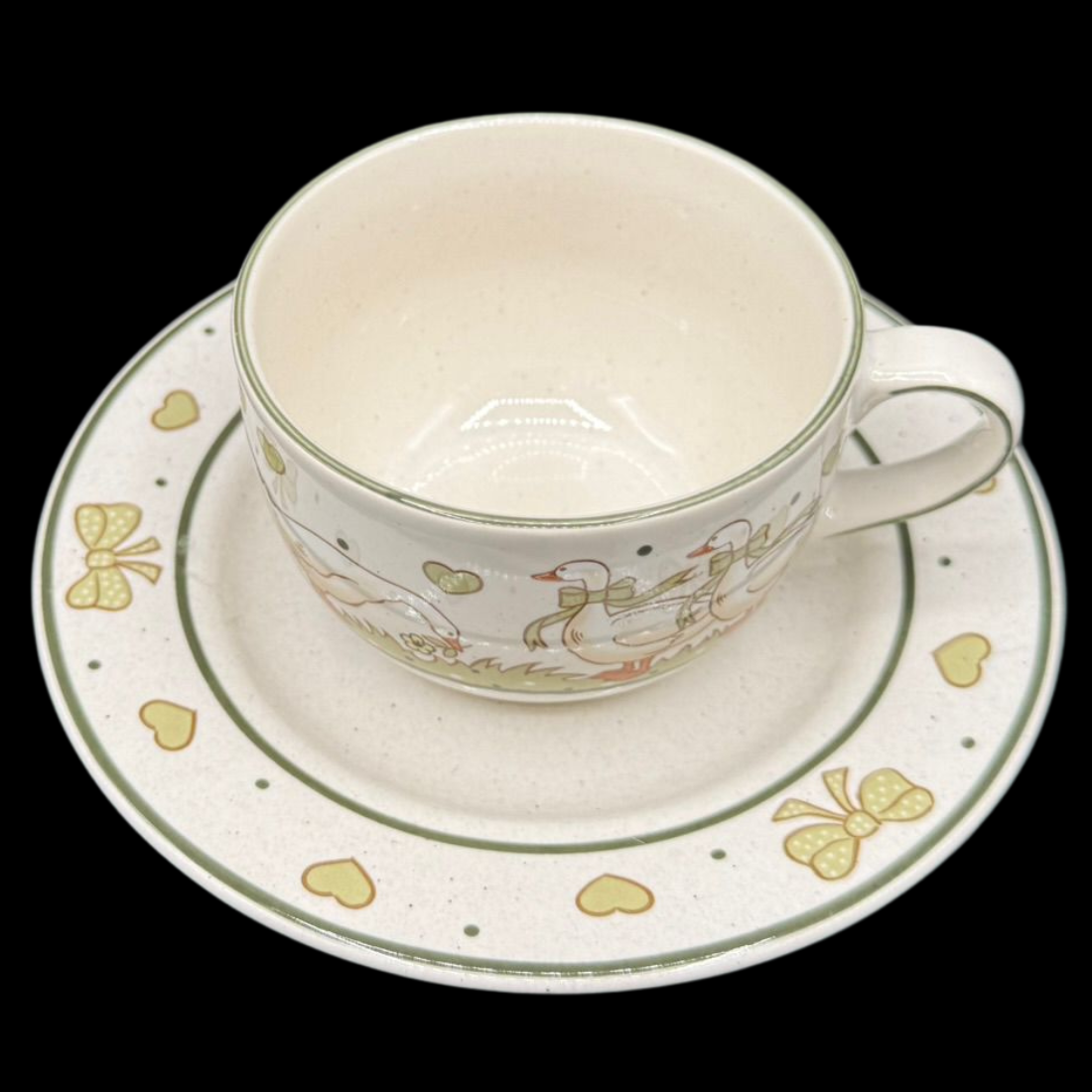 Pfalzkeramik Gänseglück: Kaffeetasse / Teetasse / Tasse mit Unterteller