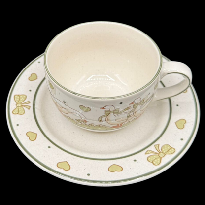 Pfalzkeramik Gänseglück: Kaffeetasse / Teetasse / Tasse mit Unterteller