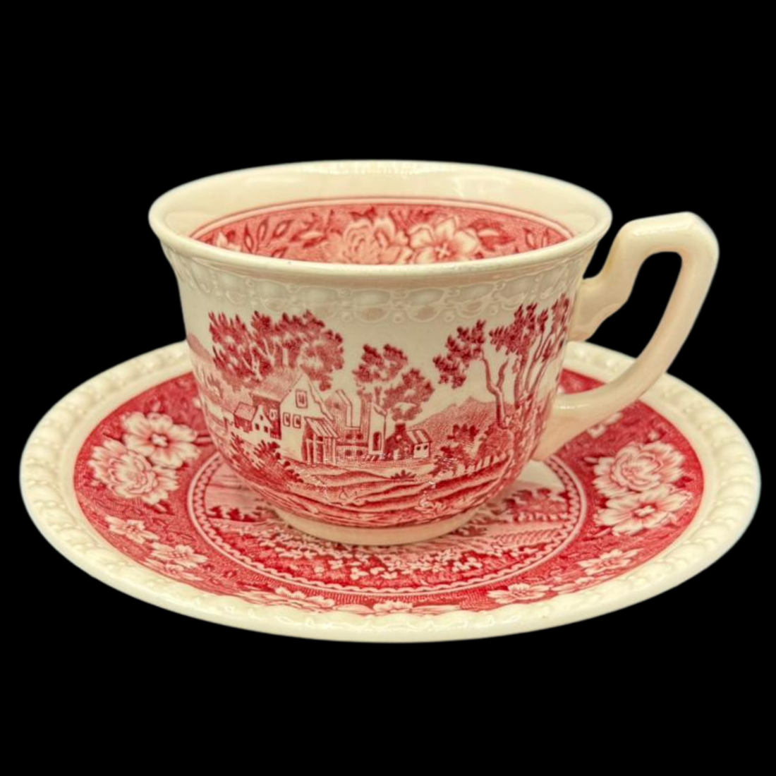 Villeroy & Boch Rusticana rot: Kaffeetasse / Tasse mit Unterteller - neuwertig