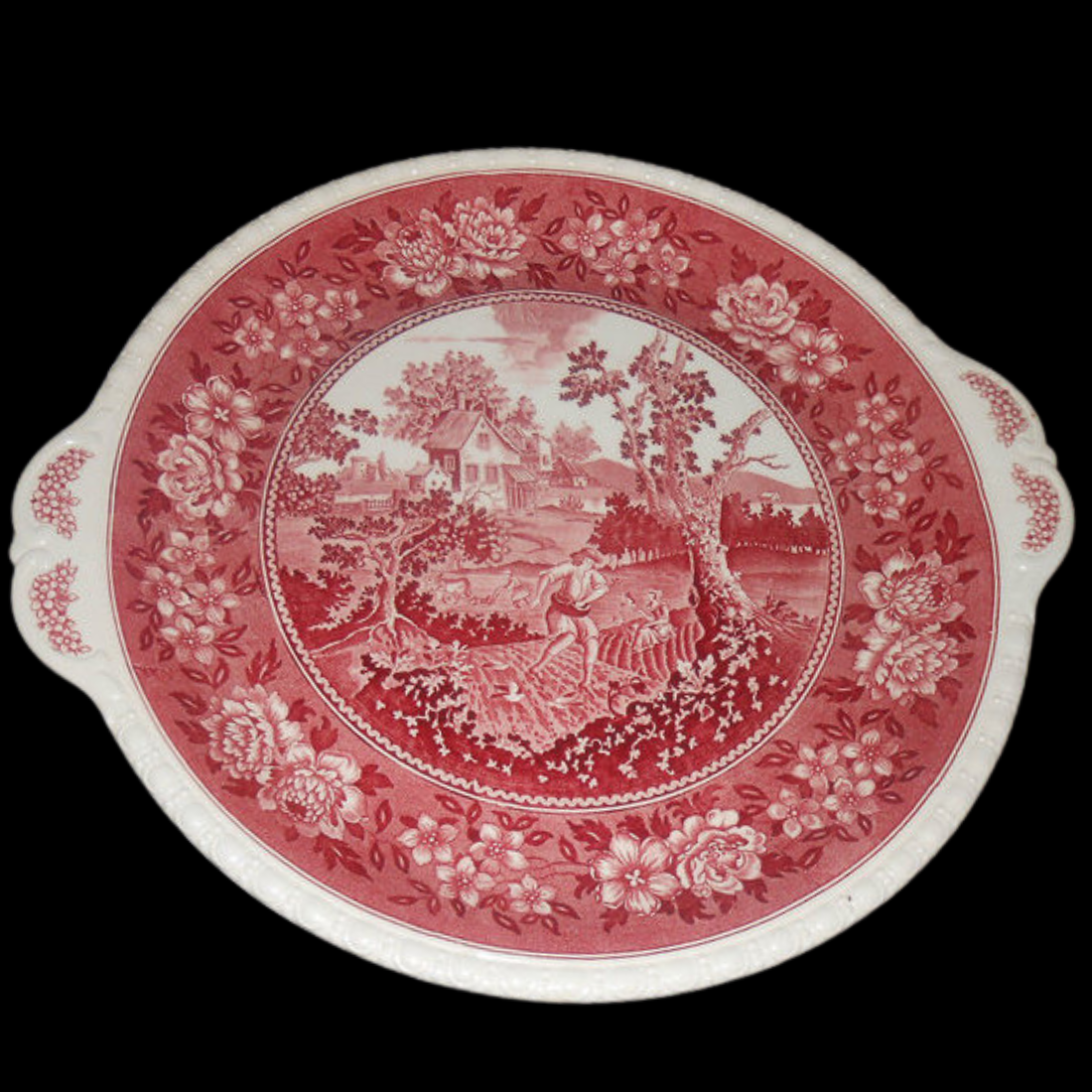 Villeroy & Boch Rusticana rot: Kuchenplatte / Tortenplatte mit Griffen