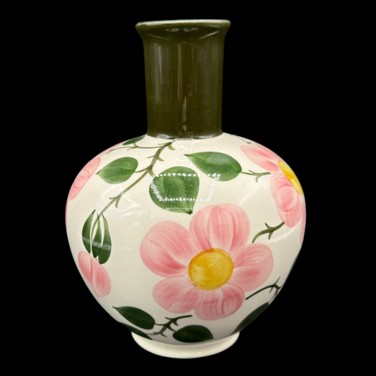 Villeroy & Boch Wildrose: Vase / Blumenvase mit grünem Hals