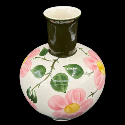 Villeroy & Boch Wildrose: Vase / Blumenvase mit grünem Hals