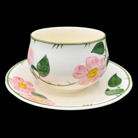 Villeroy & Boch Wildrose: Sauciere / Soßenschüssel / Suppentasse mit festem Unterteil