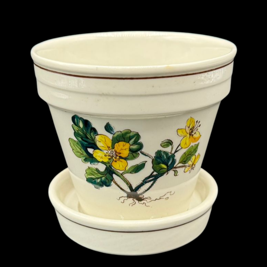 Villeroy & Boch Botanica: Blumentopf / Blumenübertopf mit Untersetzer, gelb