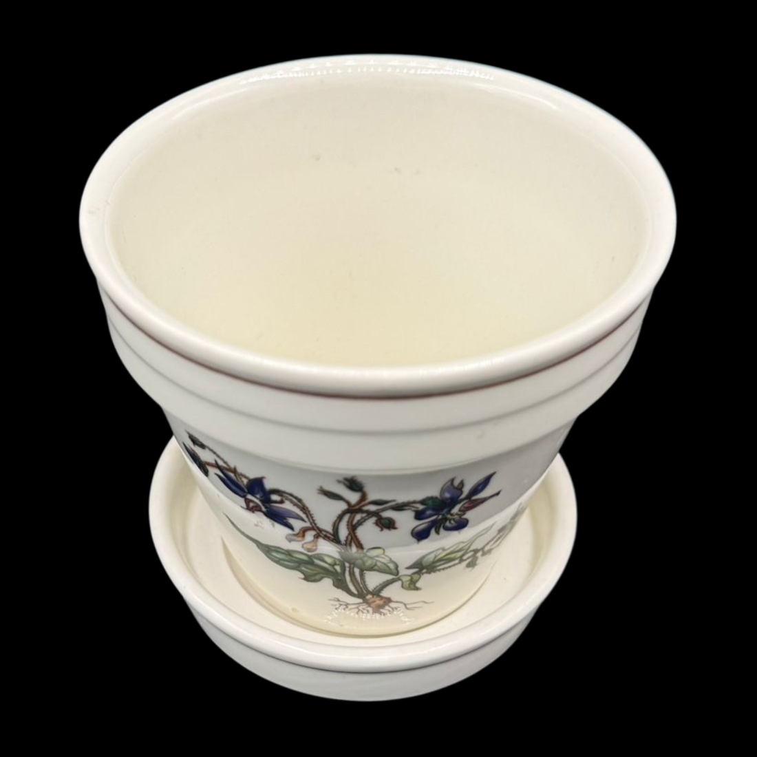 Villeroy & Boch Botanica: Blumentopf / Blumenübertopf mit Untersetzer, blau