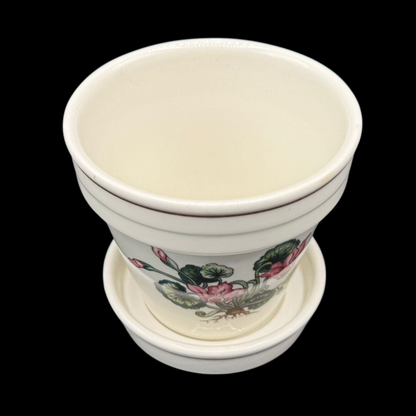 Villeroy & Boch Botanica: Blumentopf / Blumenübertopf mit Untersetzer, rosa