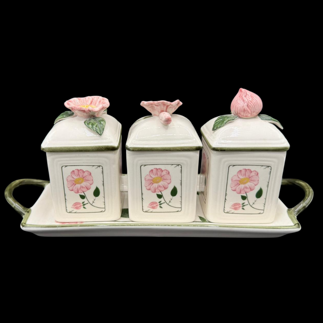 Villeroy & Boch Wildrose: Tablett mit drei Marmeladendosen Charm