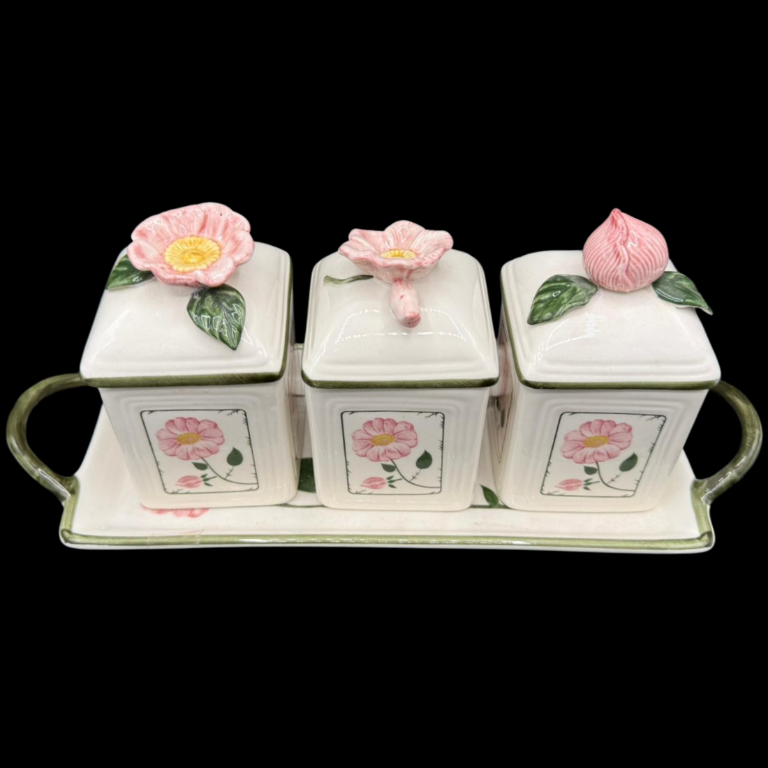 Villeroy & Boch Wildrose: Tablett mit drei Marmeladendosen Charm