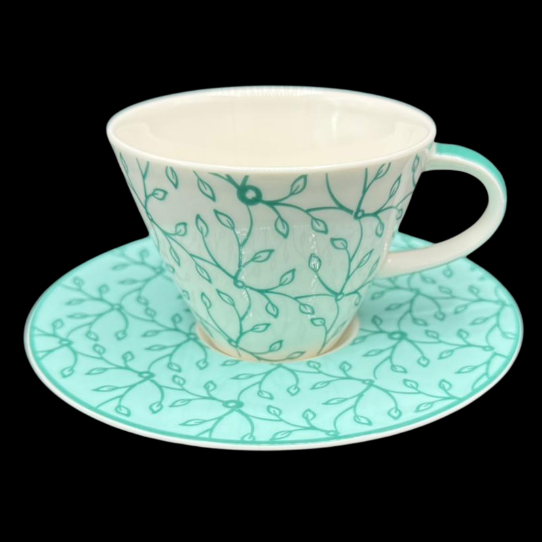 Villeroy & Boch Caffé Club Floral: Kaffeetasse mit Unterteller, türkis / peppermint - neuw