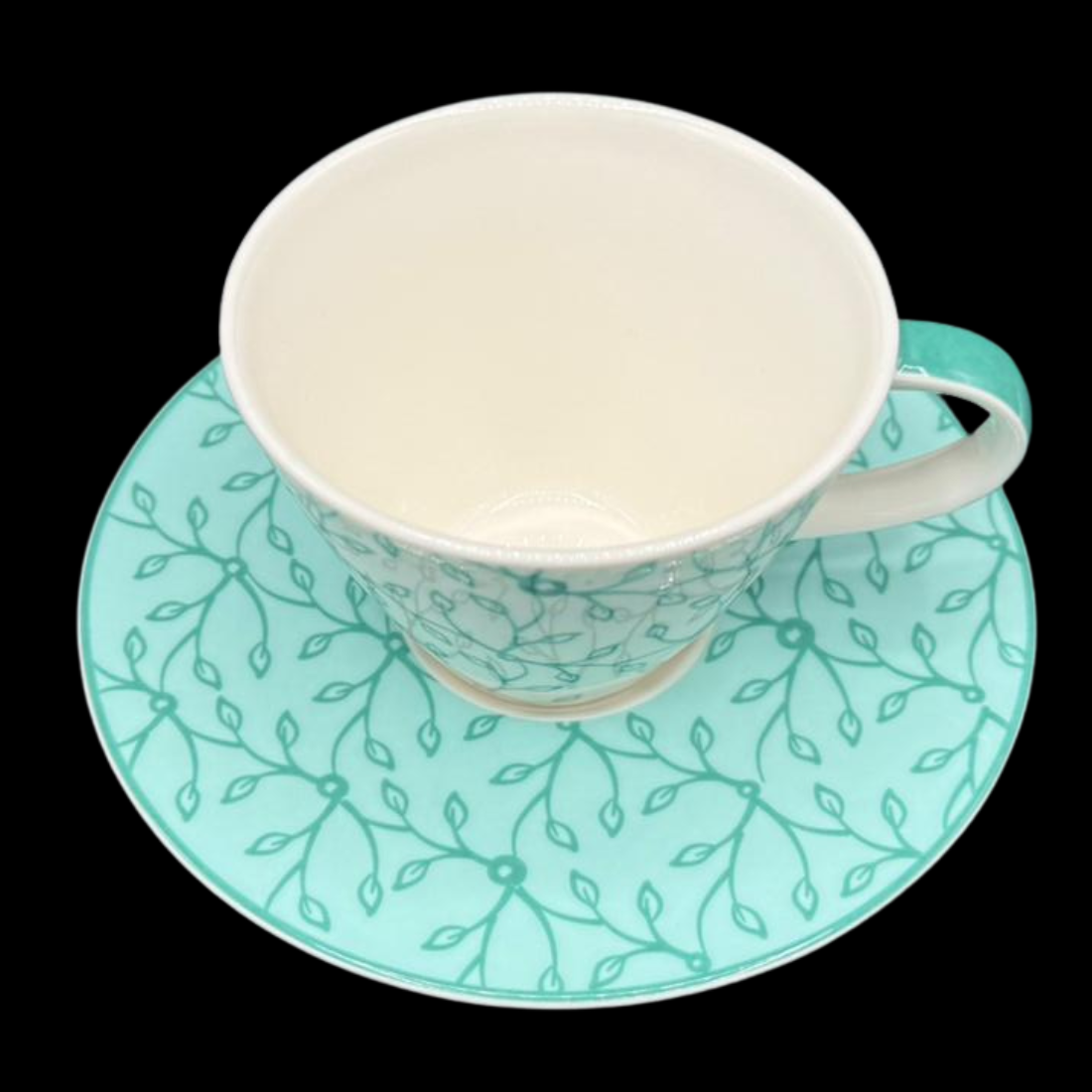 Villeroy & Boch Caffé Club Floral: Kaffeetasse mit Unterteller, türkis / peppermint - neuw