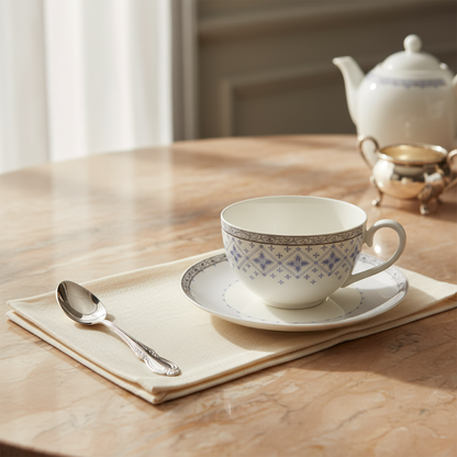 Villeroy & Boch Azurea: Jumbotasse / Cappuccinotasse / Frühstückstasse mit Unterteller