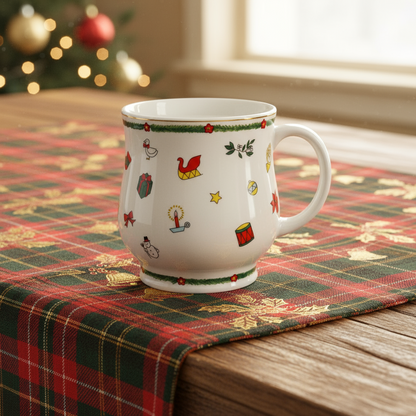 Emilio Bergamin Taitu / Taitù Feste 1998 : Kaffeebecher / Henkelbecher (Noël-Design)