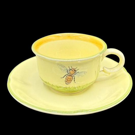 Zellerkeramik Biene: Mokkatasse / Espressotasse mit Unterteller