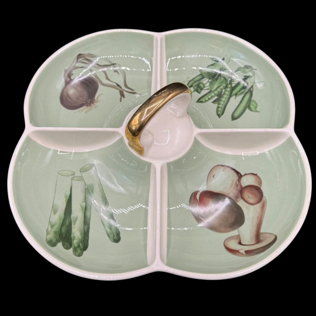 Villeroy & Boch: Griffschale / Cabaret / Servierschale mit vier Fächern und Griff (Gemüse)