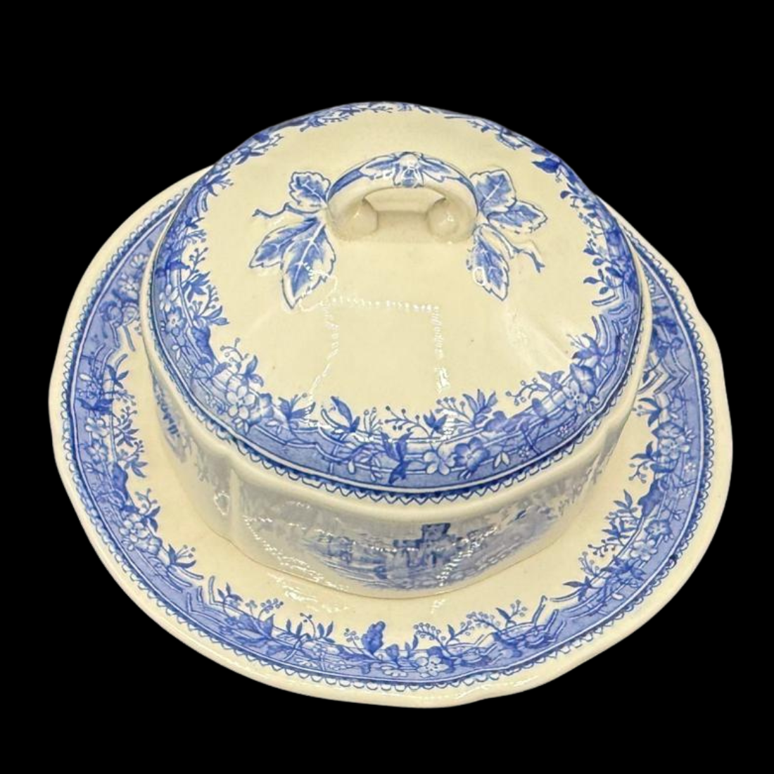 Villeroy & Boch Burgenland blau: Butterdose mit Deckel - rund