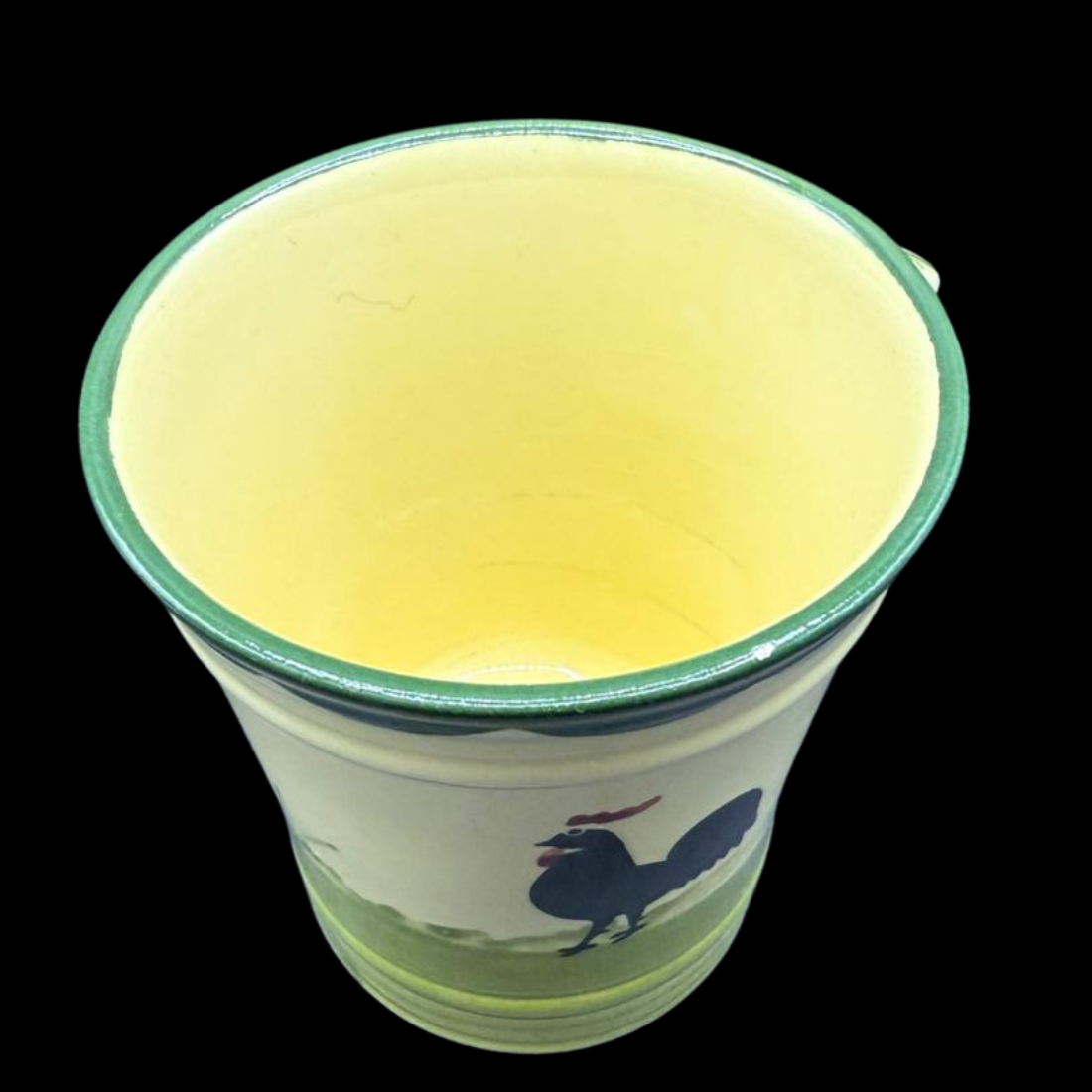 Zeller Keramik Hahn und Henne: Kaffeebecher / Kaffeetasse mit Unterteller - 8 cm (Beschreibung)