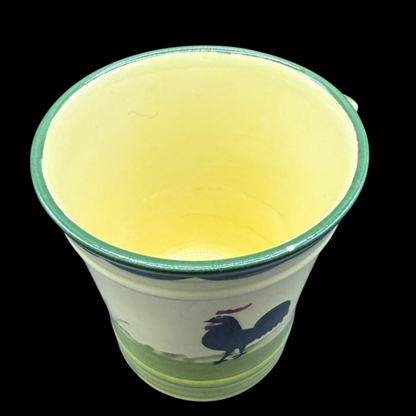 Zeller Keramik Hahn und Henne: Kaffeebecher / Kaffeetasse mit Unterteller - 8 cm (Beschreibung)