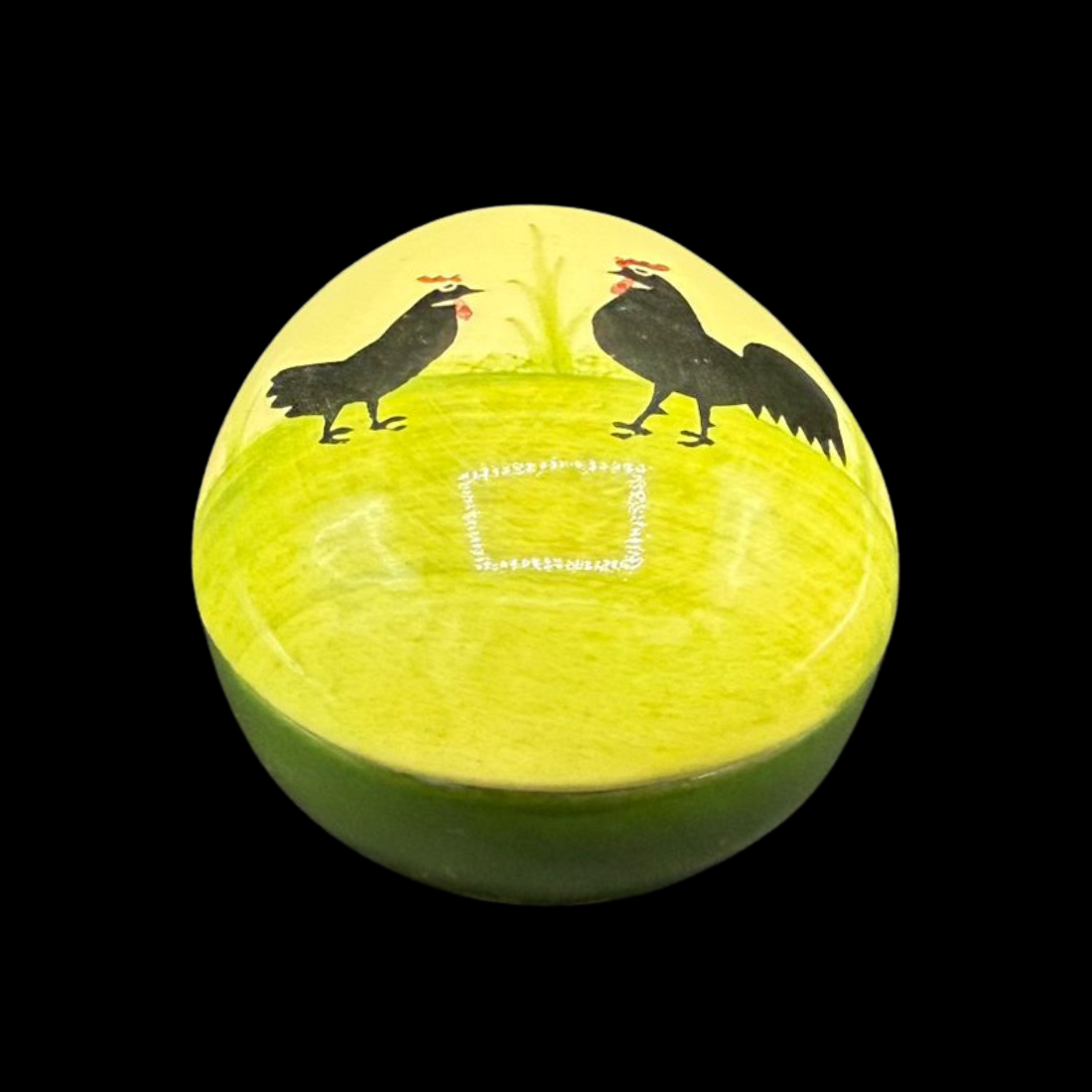 Zeller Keramik Hahn & Henne: Ei / Keramikei / Deckeldose - selten