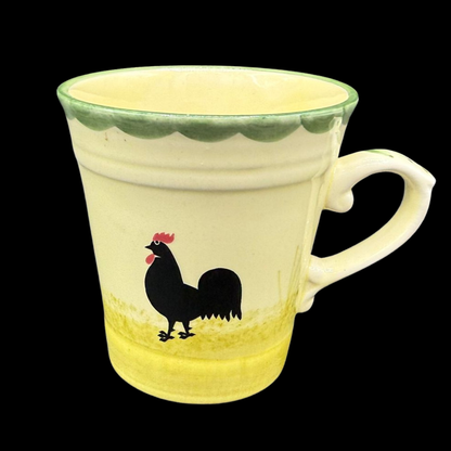 Zeller Keramik Hahn und Henne: Kaffeetasse / Kaffeebecher - hell / neu