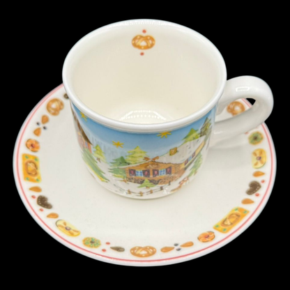 Villeroy & Boch Wunderland / Wonderland: Kaffeetasse / Tasse mit Unterteller Weihnachten