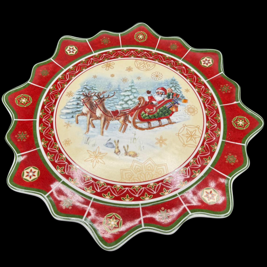 Villeroy & Boch Toy´s Fantasy: Gebäckteller Schlitten Weihnachten - 42 cm - neu