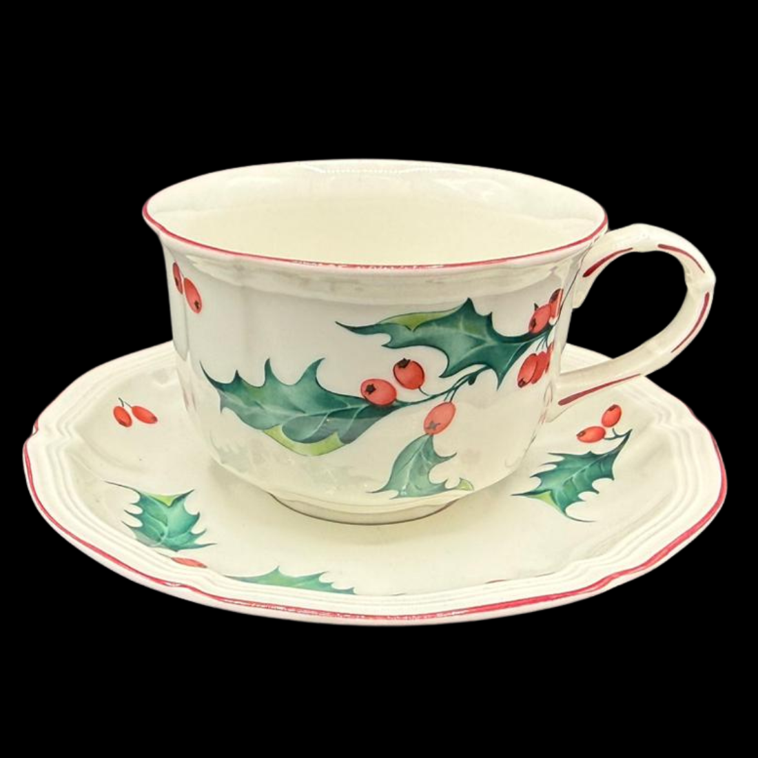 Villeroy & Boch Holly: Kaffeetasse / Teetasse / Tasse mit Unterteller - Weihnachten