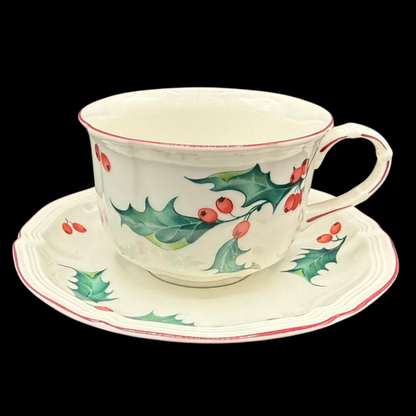 Villeroy & Boch Holly: Kaffeetasse / Teetasse / Tasse mit Unterteller - Weihnachten