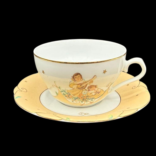 Goebel Weihnachtsgeschirr: Kaffeetasse / Tasse mit Unterteller Engel - neu und unbenutzt