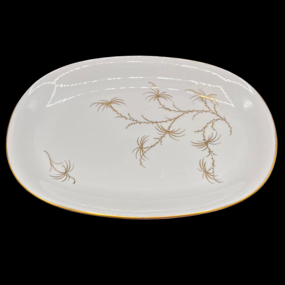 Rosenthal Golden Palm: Fleischplatte / Platte mit Goldrand - 28 cm
