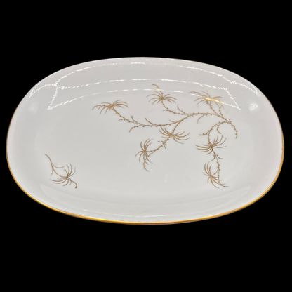 Rosenthal Golden Palm: Fleischplatte / Platte mit Goldrand - 28 cm